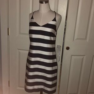 J Crew Navy and White Striped Shift Dress Size 0